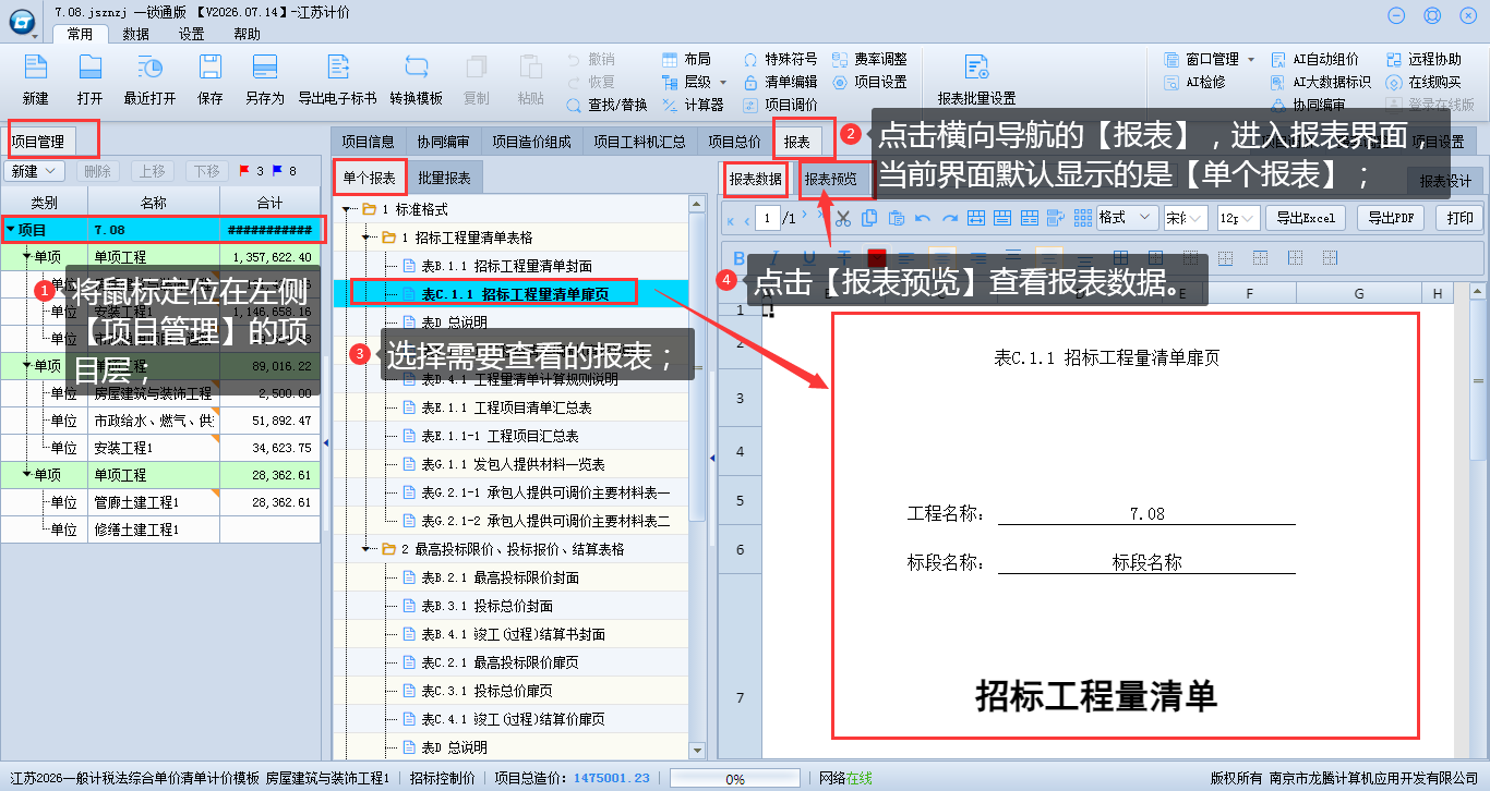 9.1 查看单个报表 说明图片